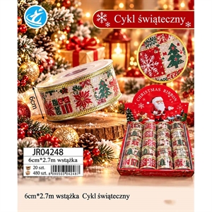 Świąteczna wstążka 6cmx2,7m