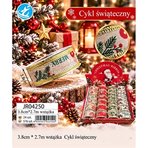 Świąteczna wstążka 3,8cmx2,7m
