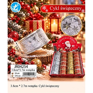 Świąteczna wstążka 3,8cmx2,7m