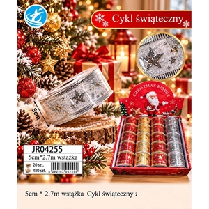 Świąteczna wstążka 5cmx2,7m