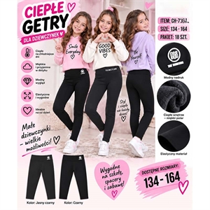 Legginsy ocieplane dziewczęcy  136-164cm
