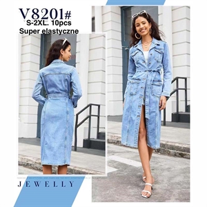 Kurtka długa jeansowa  S-2XL