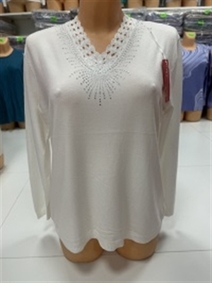 Sweter damski z dekoltem w serek L/XL 2XL/3XL