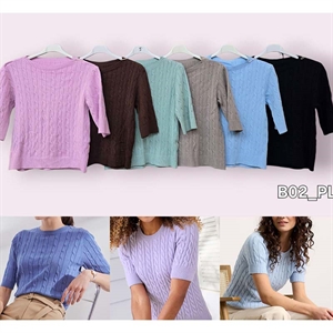 Sweter damski z krótkim rękawem - Produkt Włoski