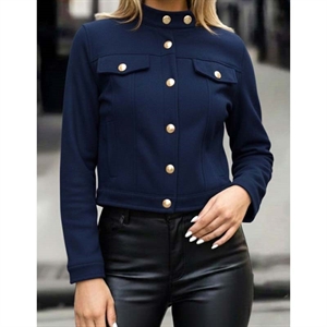 Damski krótki zamszowy żakiet z długim rękawem (S/M-L/XL-2XL/3XL) - Turecki Produkt