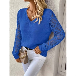 Sweter damski z dekoltem w serek (S/M-L/XL-2XL/3XL) - Turecki Produkt