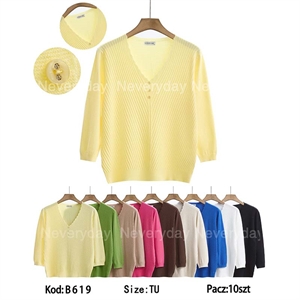 Sweter damski z dekoltem w serek