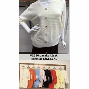 Sweter damski z dekoltem w serek  S/M-L/XL