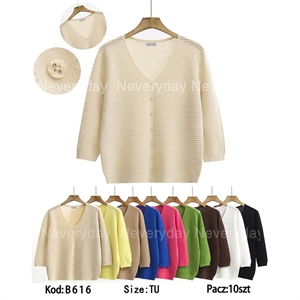 Sweter damski z dekoltem w serek