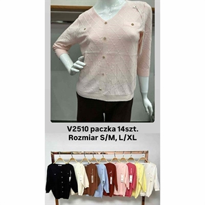 Sweter damski z dekoltem w serek  S/M-L/XL