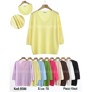 Sweter damski z dekoltem w serek