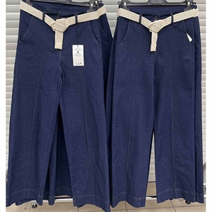 Spodnie szerokie nogawki z paskiem produkt Włoski  S-2XL