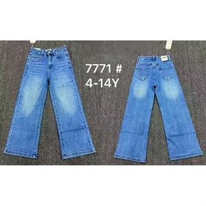 Jeansy szerokie nogawki  4-14 lat