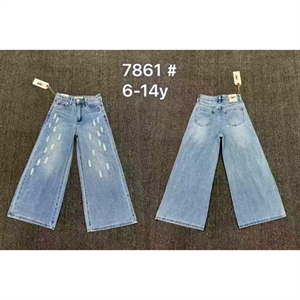 Jeansy szerokie nogawki  6-14 lat