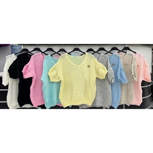 Sweter damski z krótkim rękawem - Produkt Włoski