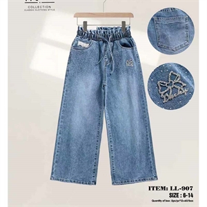 Jeansy szerokie nogawki dziewczęce (8-16)