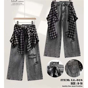 Jeansy szerokie nogawki dziewczęce (8-16)