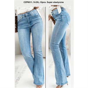 Jeansy dzwony damskie  S-2XL