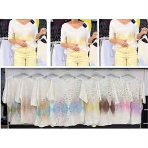 Sweter damski z krótkim rękawem