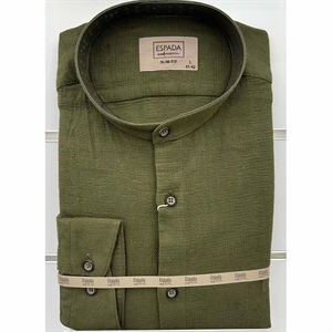 Koszula męska ala len na stójce z długim rękawem krój slim fit produkt Turecki  M-2XL