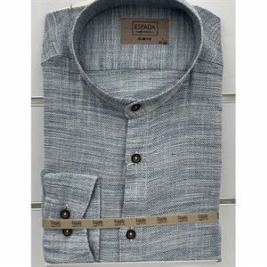 Koszula męska ala len na stójce z długim rękawem krój slim fit produkt Turecki  M-2XL
