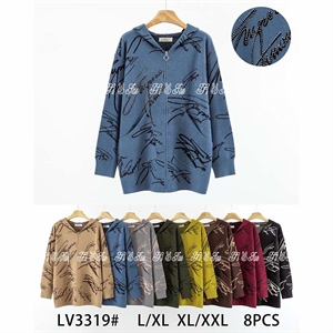 Sweter damski rozpinany na zamek z kapturem L/XL XL/2XL