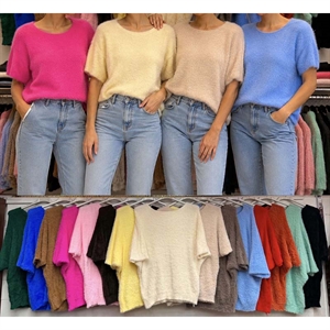 Sweter damski z krótkim rękawem