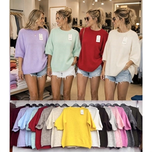 Sweter damski z krótkim rękawem