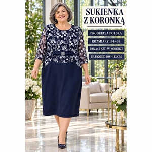 Sukienka damska z koronką produkt Polski  54-62