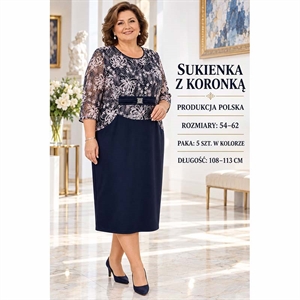 Sukienka damska z koronką produkt Polski  54-62