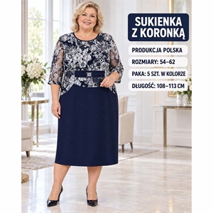 Sukienka damska z koronką produkt Polski  54-62
