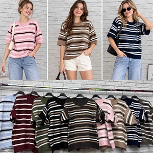 Sweter damski z krótkim rękawem