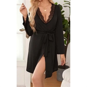 Koszula nocna damska z wiskozy z koronką i paskiem produkt Turecki  S-M/2XL-3XL