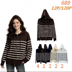 Sweter damski rozpinany na zamek