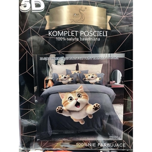 Komplet pościel 5D 100% Satyna bawełna 4cz 200x220cm