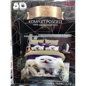 Komplet pościel 5D 100% Satyna bawełna 4cz 200x220cm