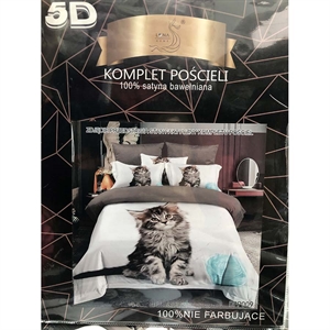 Komplet pościel 5D 100% Satyna bawełna 4cz 200x220cm