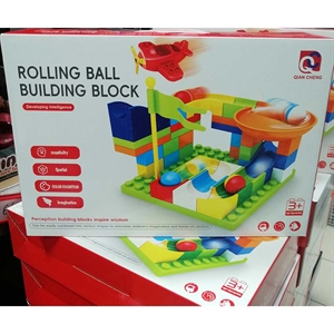 Zabawka - klocek konstrukcyjny w kształcie toczącej się piłki