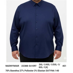 Koszula męska krój regular fit -produkt Turecki 3XL-6XL