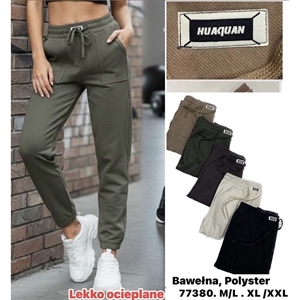 Spodnie lekko ocieplane damskie (M-2XL)