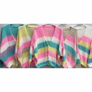 Sweter damski zapinany na guziki w paski