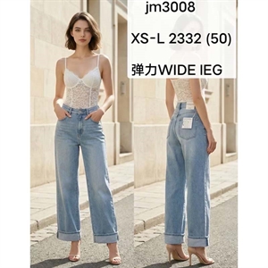 Jeansy szerokie nogawki  XS-L