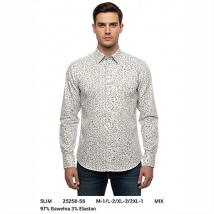 Koszula męska cyfrowy nadruk z długim rękawem krój slim fit produkt Turecki  M-2XL