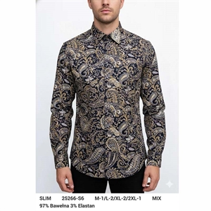 Koszula męska cyfrowy nadruk z długim rękawem krój slim fit produkt Turecki  M-2XL