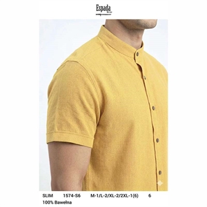 Koszula męska stójka a la len na krótki rękaw produkt Turecki  M-2XL