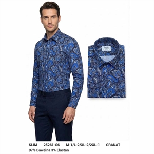 Koszula męska cyfrowy nadruk z długim rękawem krój slim fit produkt Turecki  M-2XL