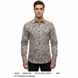 Koszula męska cyfrowy nadruk z długim rękawem krój slim fit produkt Turecki  M-2XL