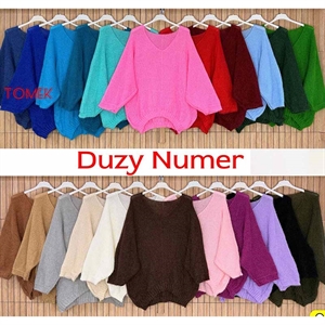 Sweter damski z dekoltem w serek