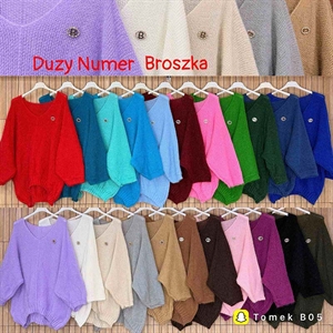 Sweter damski z dekoltem w serek