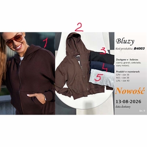 Bluza damska rozpinana na zamek z kapturem produkt Polski  S/M-M/L-L/XL(36-38-40)